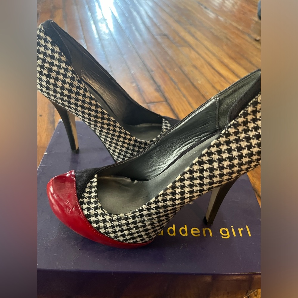 Madden Girl houndstooth heels.